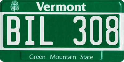 VT license plate BIL308