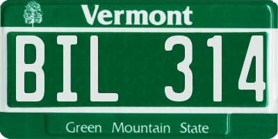 VT license plate BIL314