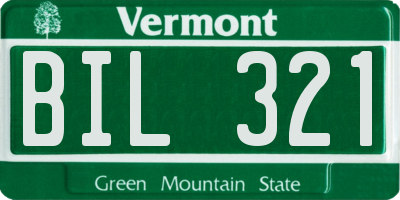 VT license plate BIL321