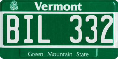 VT license plate BIL332