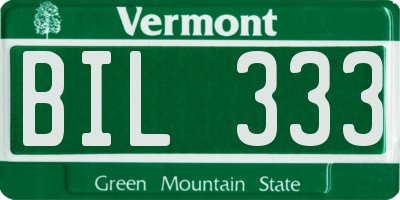 VT license plate BIL333