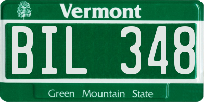VT license plate BIL348