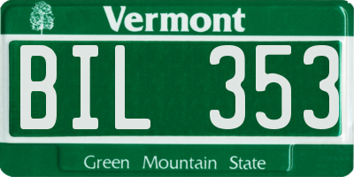 VT license plate BIL353