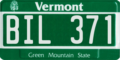 VT license plate BIL371