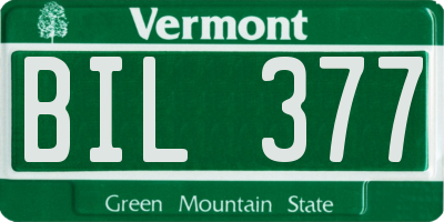 VT license plate BIL377
