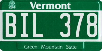 VT license plate BIL378