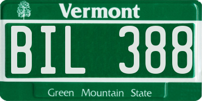 VT license plate BIL388