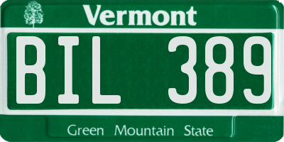 VT license plate BIL389