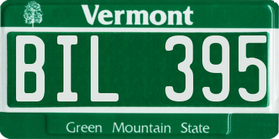 VT license plate BIL395