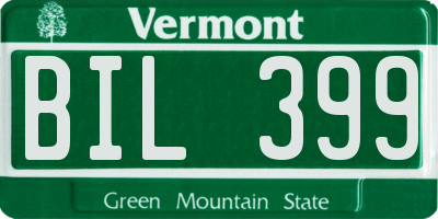 VT license plate BIL399