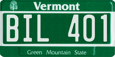 VT license plate BIL401