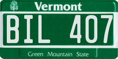 VT license plate BIL407
