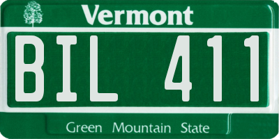 VT license plate BIL411