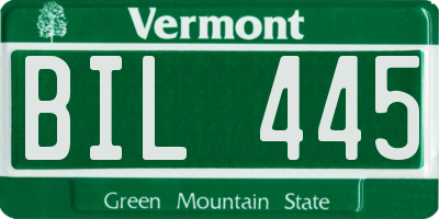 VT license plate BIL445