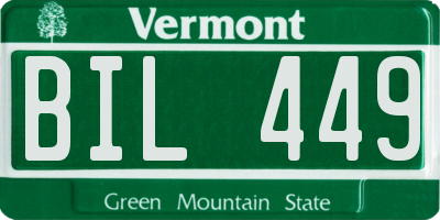 VT license plate BIL449