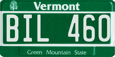 VT license plate BIL460