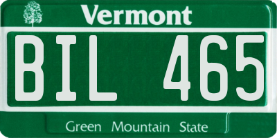 VT license plate BIL465