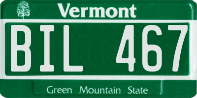VT license plate BIL467
