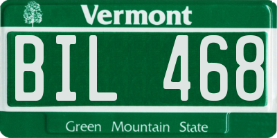 VT license plate BIL468