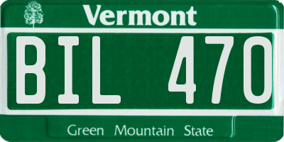 VT license plate BIL470