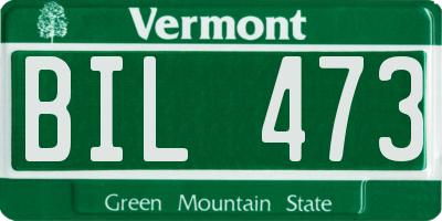 VT license plate BIL473