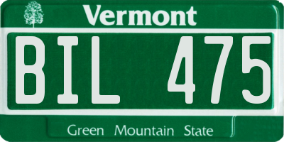 VT license plate BIL475