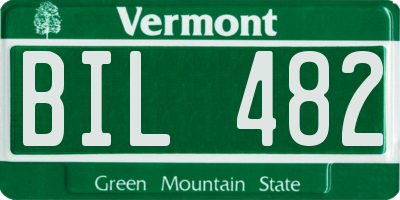 VT license plate BIL482