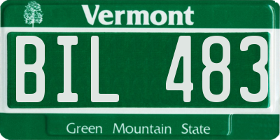 VT license plate BIL483