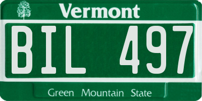 VT license plate BIL497