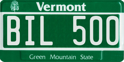 VT license plate BIL500