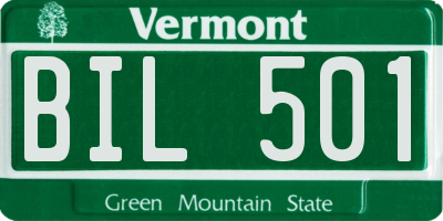 VT license plate BIL501