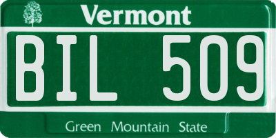 VT license plate BIL509