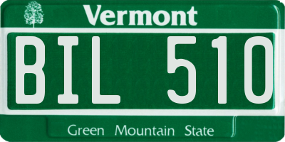 VT license plate BIL510