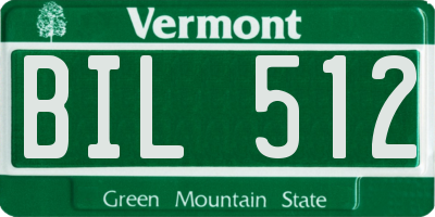 VT license plate BIL512