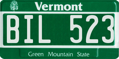 VT license plate BIL523