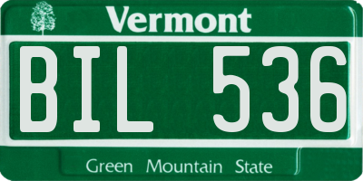 VT license plate BIL536