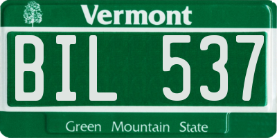 VT license plate BIL537
