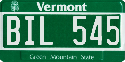 VT license plate BIL545