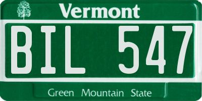 VT license plate BIL547