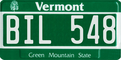 VT license plate BIL548