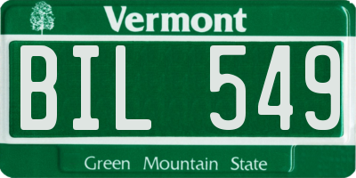 VT license plate BIL549