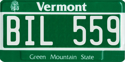VT license plate BIL559