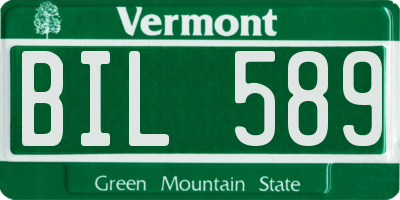 VT license plate BIL589