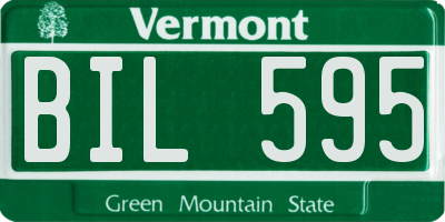 VT license plate BIL595