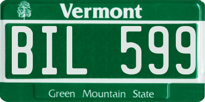 VT license plate BIL599