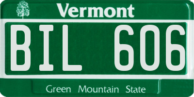 VT license plate BIL606