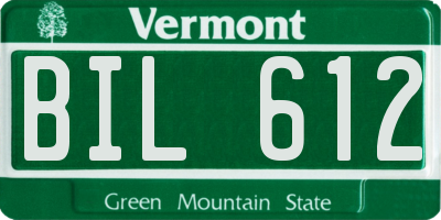 VT license plate BIL612