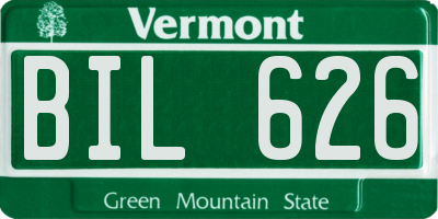 VT license plate BIL626