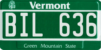 VT license plate BIL636