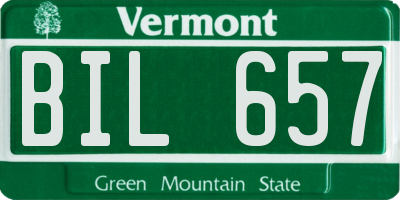 VT license plate BIL657